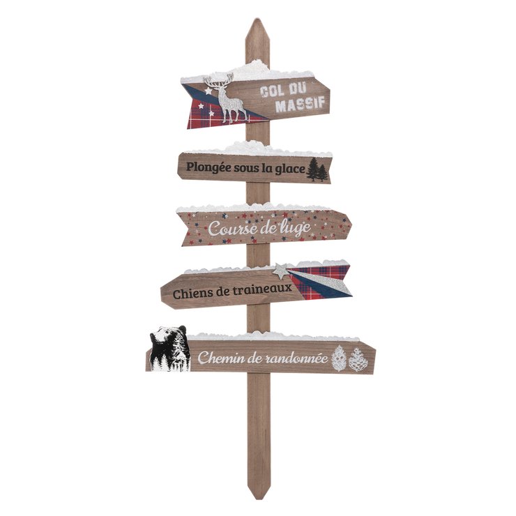 PANCARTE BOIS FONCE 110CM