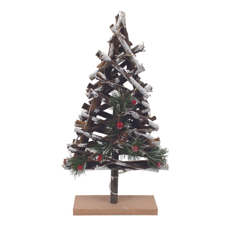 SAPIN DE NOEL LED EN BRINDILLES ENNEIGEES H37CM