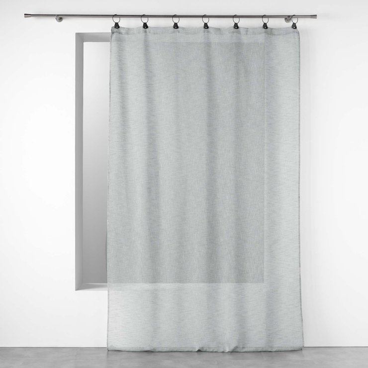 PANNEAU A ANNEAUX 140X280CM VOILE TISSE LINKA GRIS