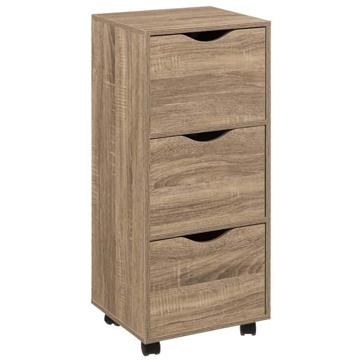 TOUR 3 TIROIRS A ROULETTES NATUREL