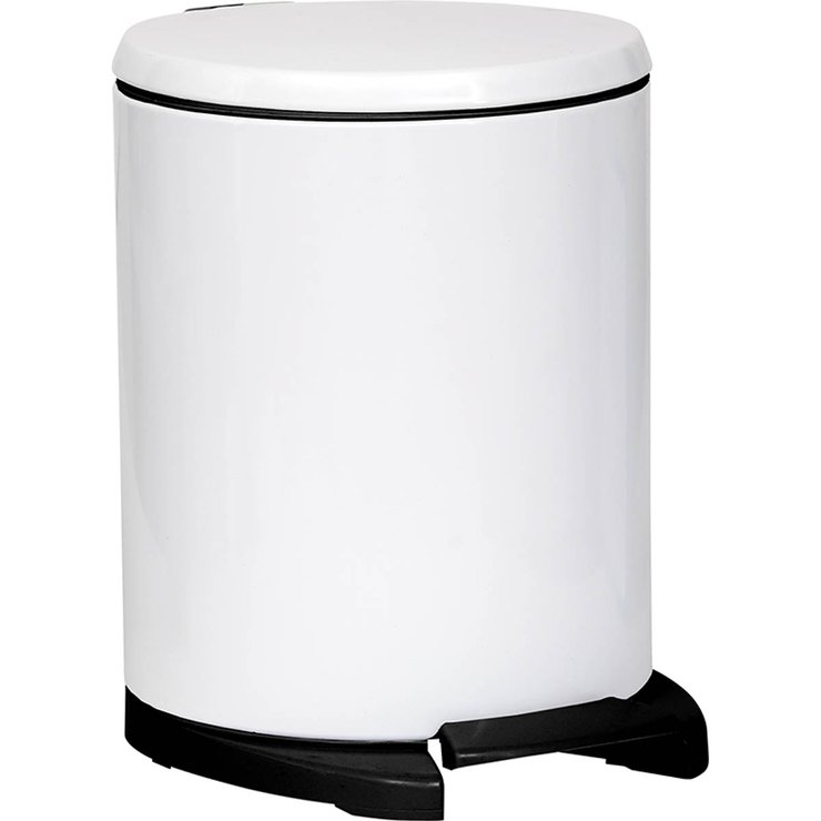 POUBELLE METAL FREIN DE CHUTE 6L BLANC