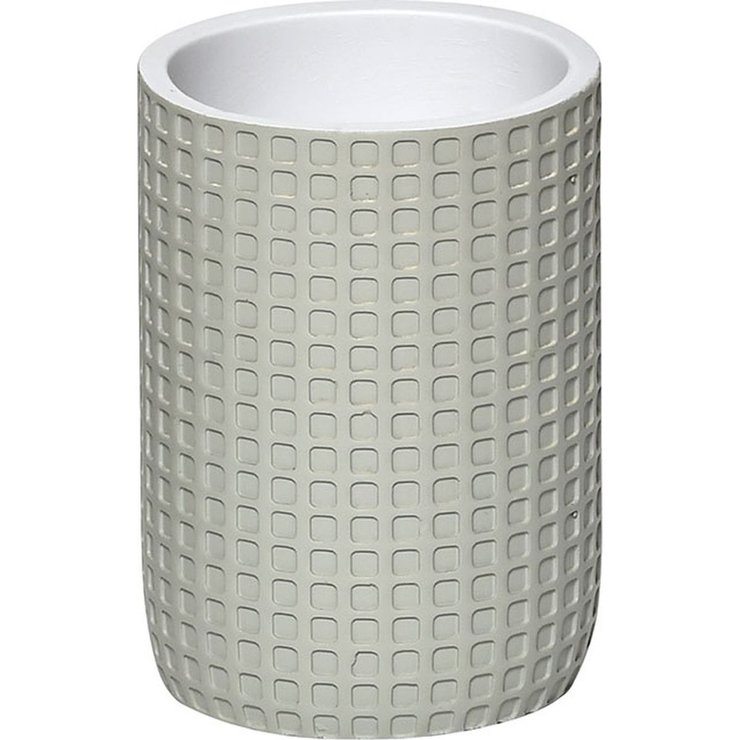 GOBELET POLYRESINE MOTIF CARRE VERT SAUGE