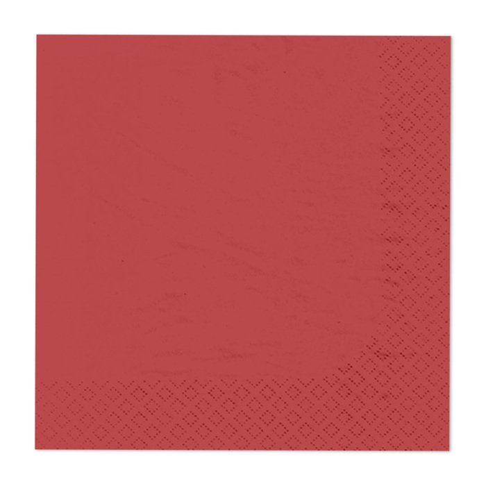 SET 20 SERVIETTES COCKTAIL 3 PLIS 25X25CM ROUGE
