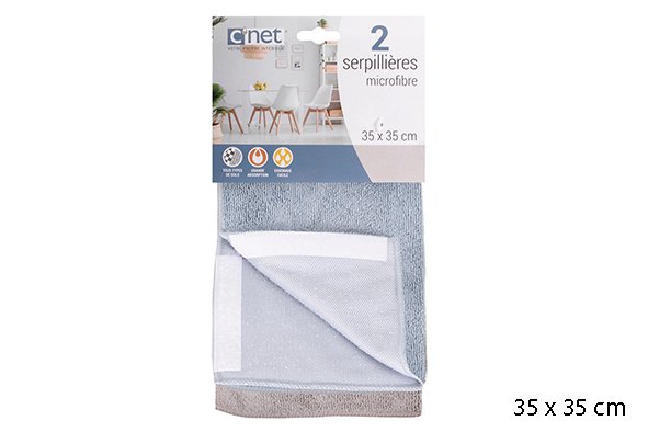 LOT2 SERPILLERES MICROFIBRE SCRATCH  GREGE BLEU