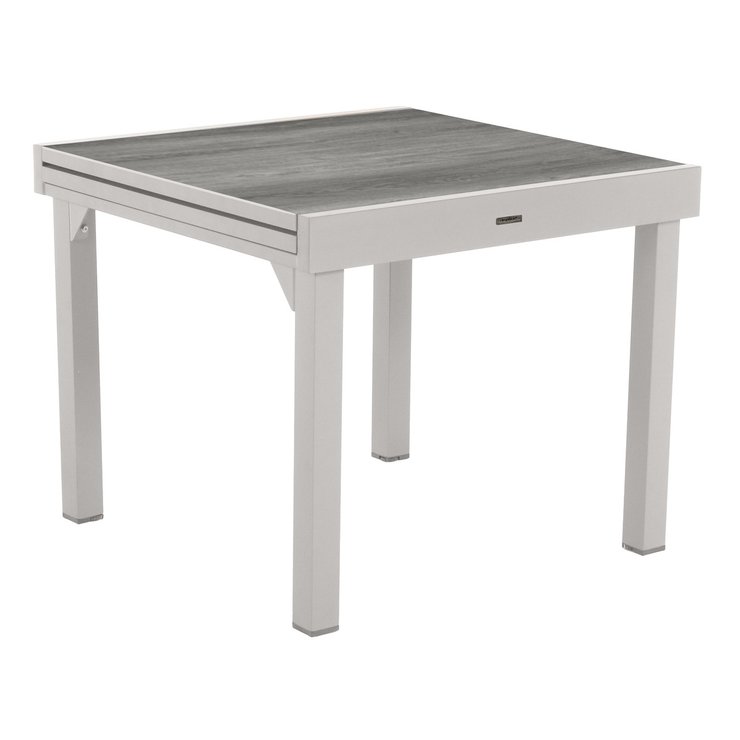 TABLE PIAZZA EXTENSIBLE ALUMINIUM SMOKE 8 PLACES