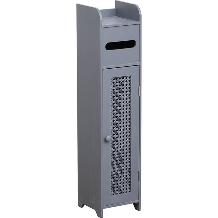 MEUBLE RESERVE ET DEROULEUR PAPIER WC 1 PORTE GRIS FONCE