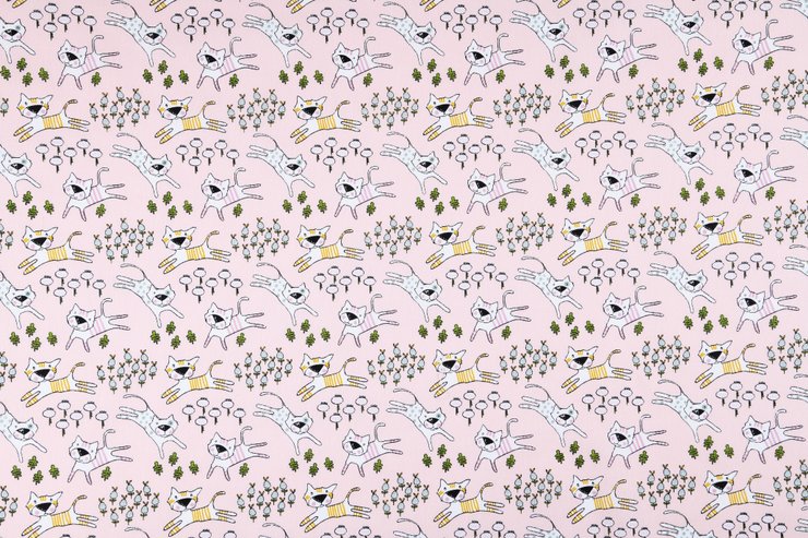 MINOU TOILE HERAULT 140CM COTON ROSE-2