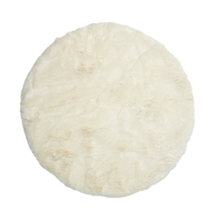 GALETTE CHAISE IMITATION FOURRURE FIN ECRU 34CM