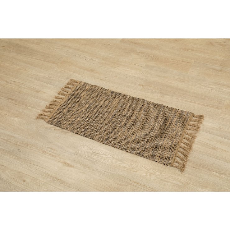 TAPIS SAIGON COTON JUTE 45X90CM NATUREL NOIR