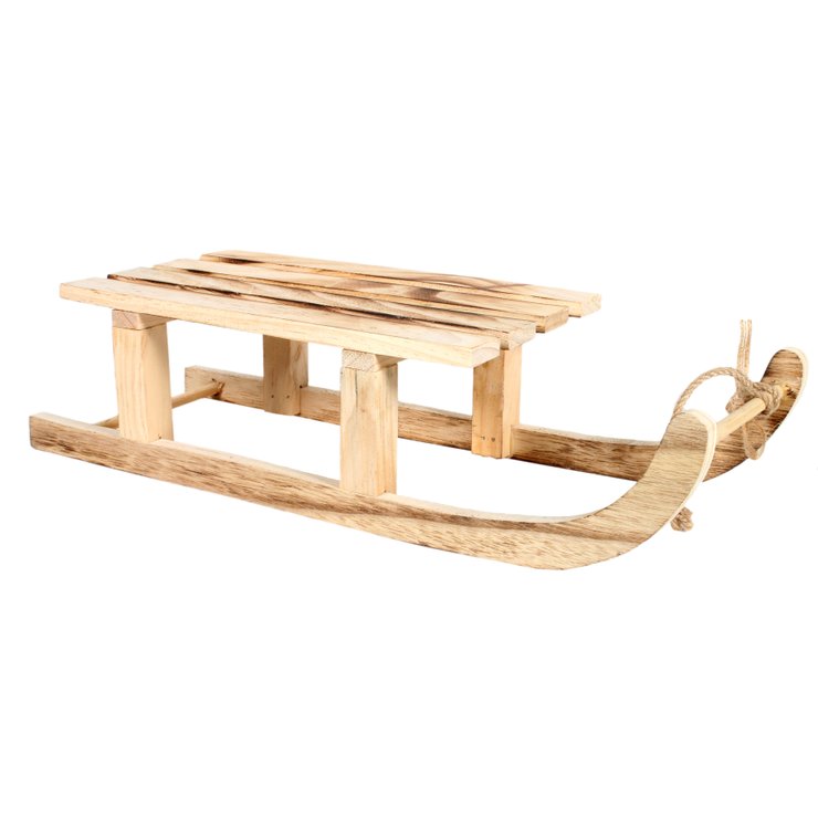 SUSPENSION LUGE EN BOIS VIEILLI 43X15CM