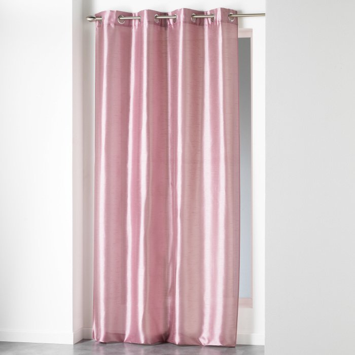 RIDEAU A OEILLETS 140X240CM SHANTUNG UNI SHANA ROSE