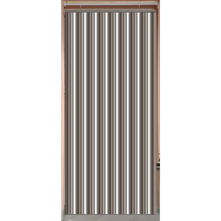 RIDEAU DE PORTE PLASTIQUE 90X220CM TAUPE BLANC