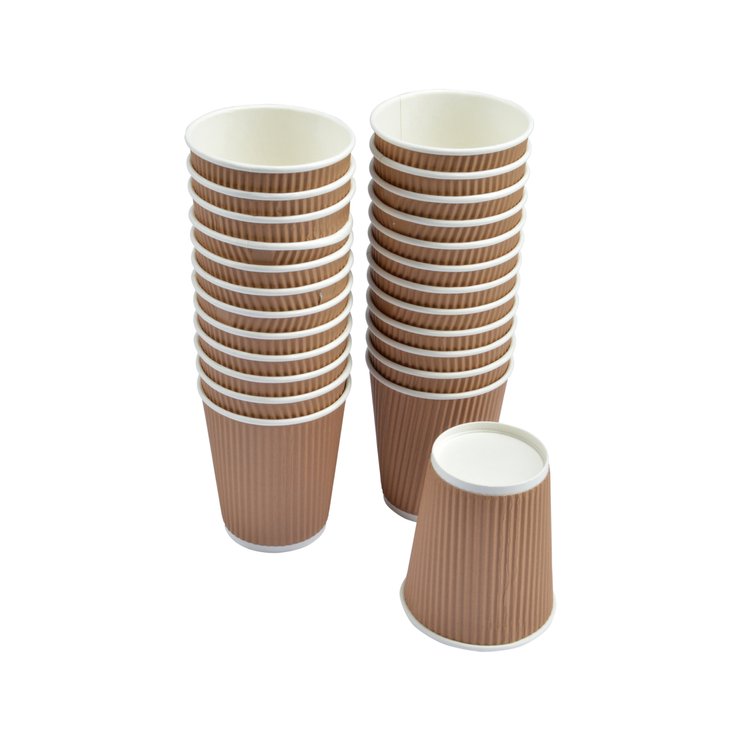 SET 25 GOBELETS CARTON 23CL PAROI ISOLANTE ONDULEE