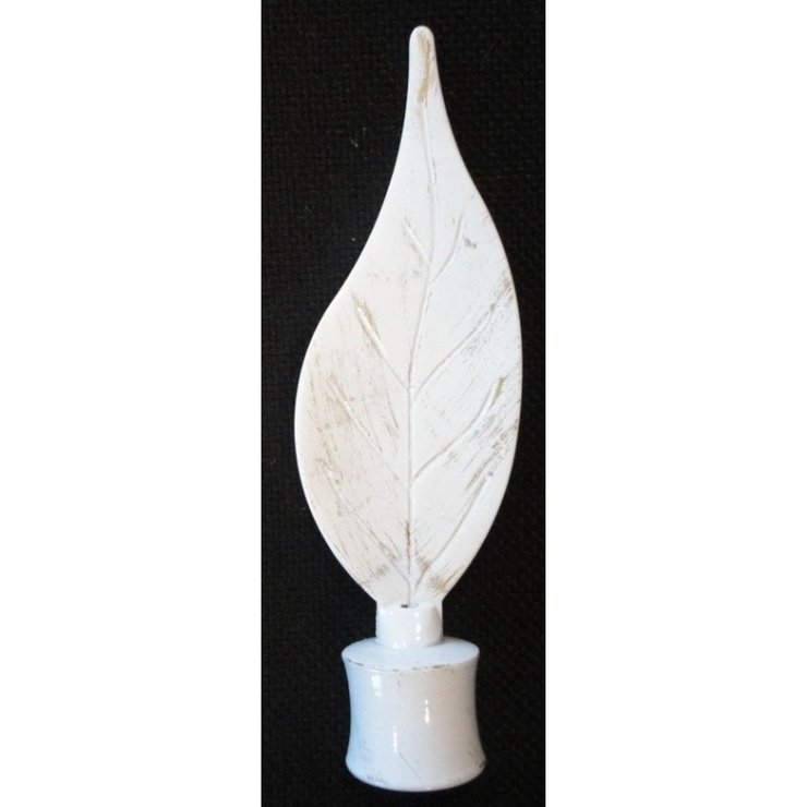 EMBOUT FEUILLE D20 X2 BLANC OR