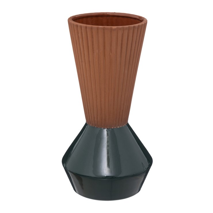 VASE TERRACOTTA BICOLORE VERT ALICANTE H.25CM