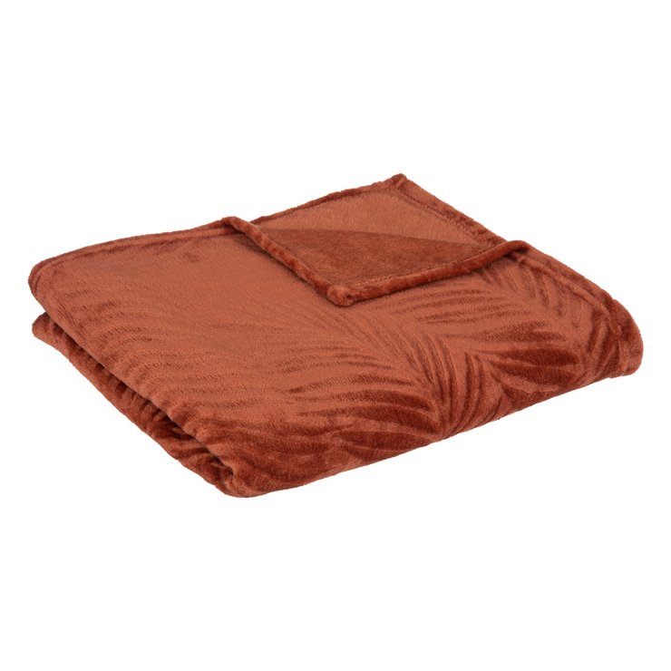 PLAID FLANEL BRUSH ZOA TERRACOTTA 125X150CM
