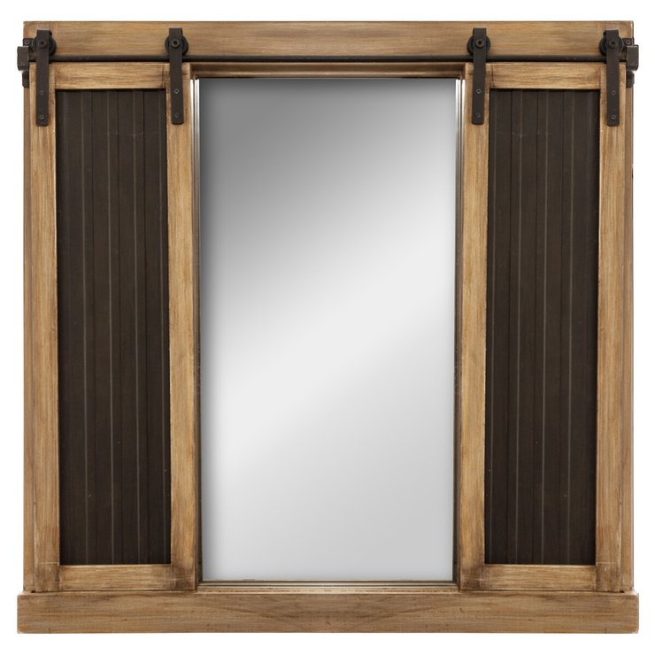 MIROIR VOLET ARDOISE D.76X76CM