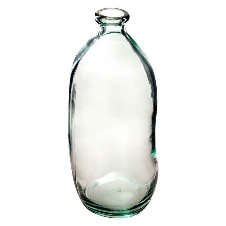 VASE BOUTEILLE VERRE RECYCLE TRANSPARENT H.73CM