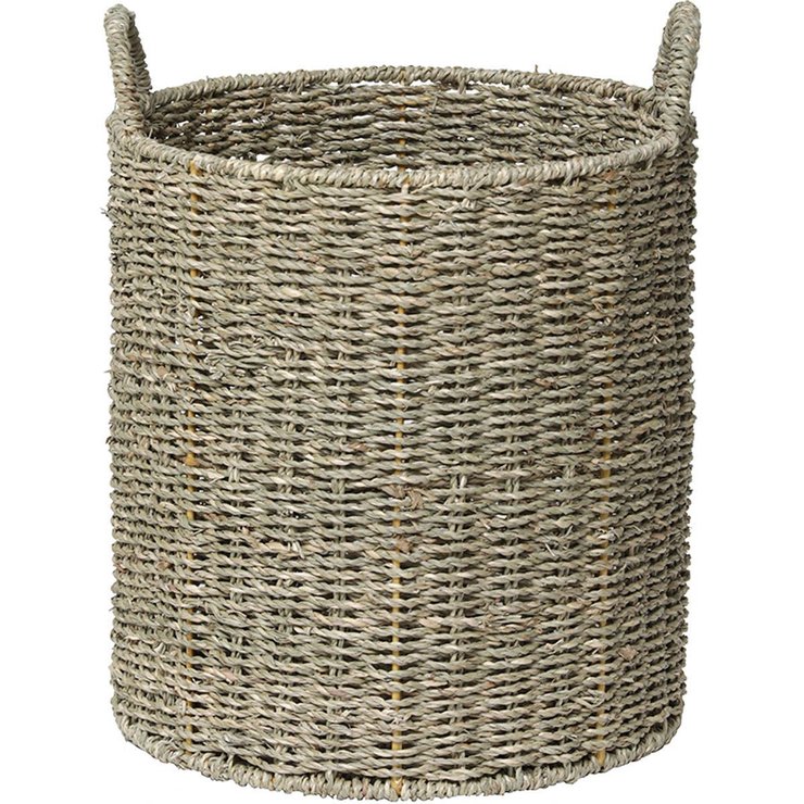 PANIERE A LINGE RONDE MATIERE VEGETALE 39X31CM NATUREL