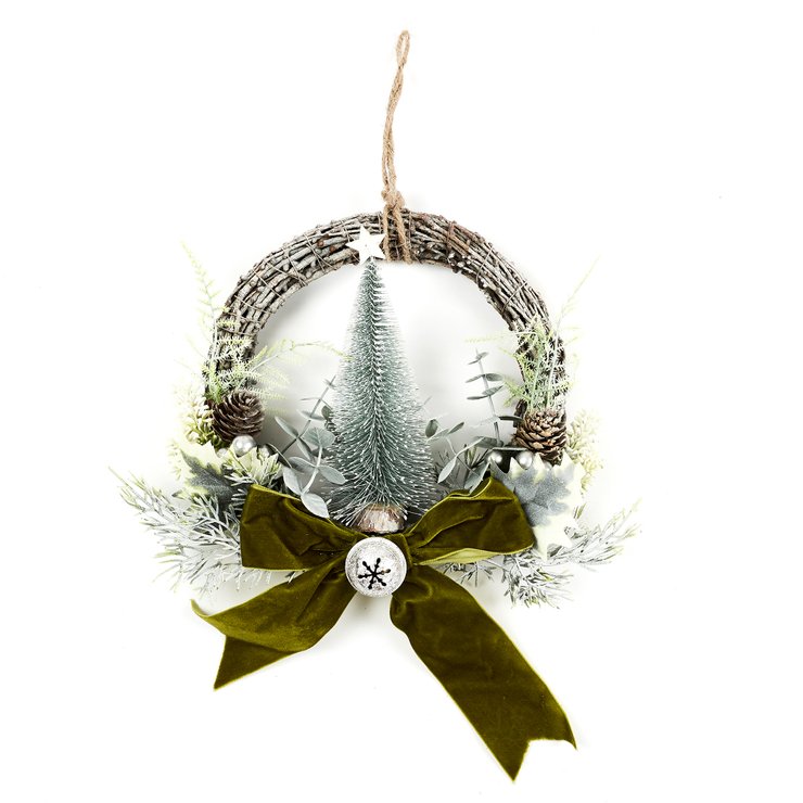 SUSPENSION COURONNE AVEC RUBAN 23CM