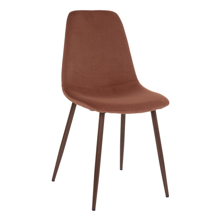 CHAISE VELOURS IMITATION NOYER ROKA TERRACOTTA