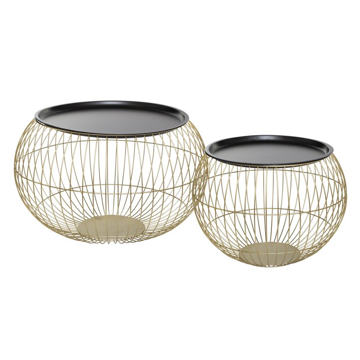 TABLE CAFE METAL ALYA DORE D.66.5X40CM