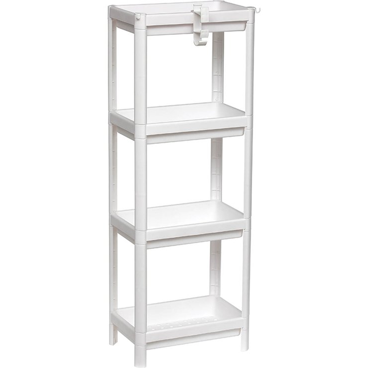 MEUBLE DE RANGEMENT 4 NIVEAUX BLANC