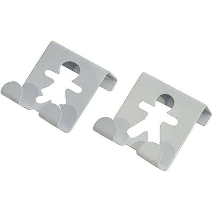 SET 2 PETITES PATERES BONHOMMES METAL A SUSPENDRE   BLANC