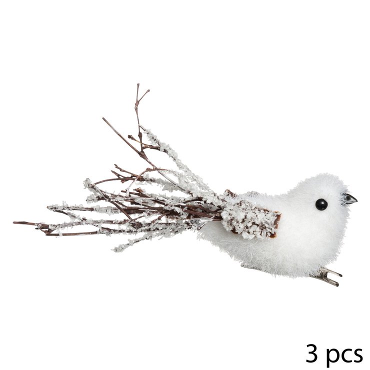 SUSPENSION OISEAU BRANCHE PINCE 16CM X3 PIECES