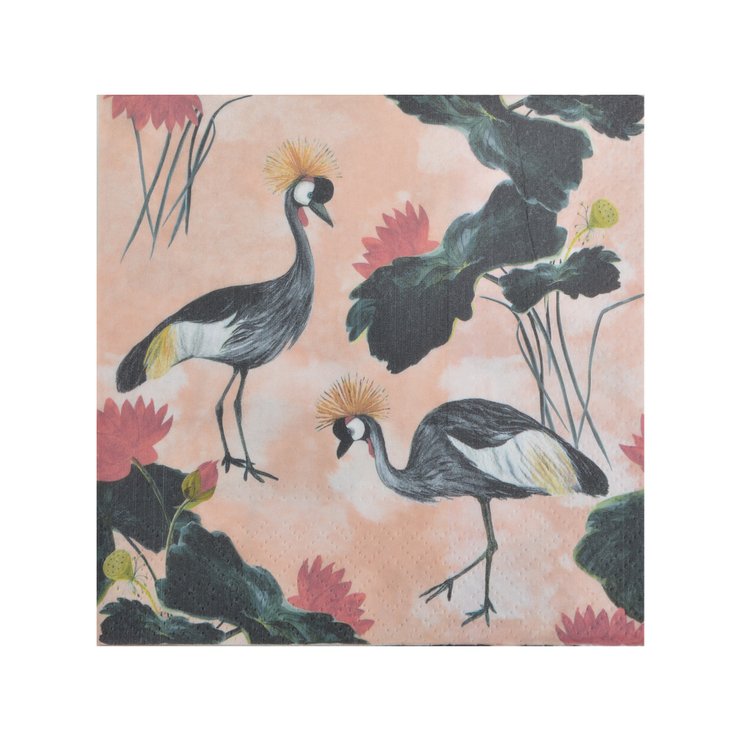 SET 20 SERVIETTES PAPIER 3 PLIS 33X33CM GRUES MAGNIFIQUES