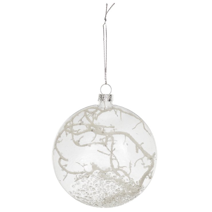 BOULE AVEC BRANCHES DOREES 8CM