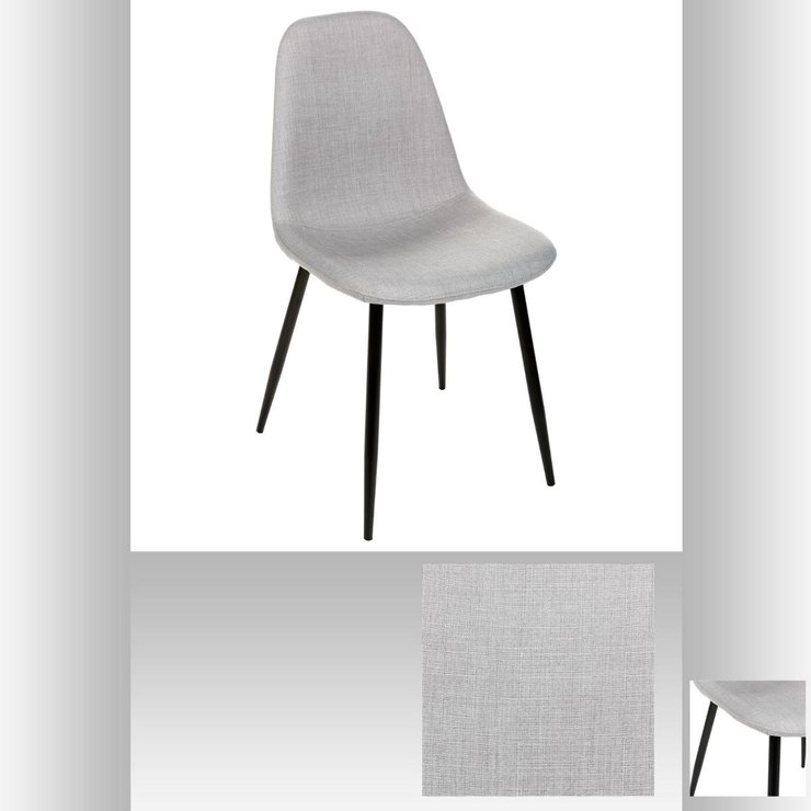 CHAISE GRIS PIED NOIR TYKA