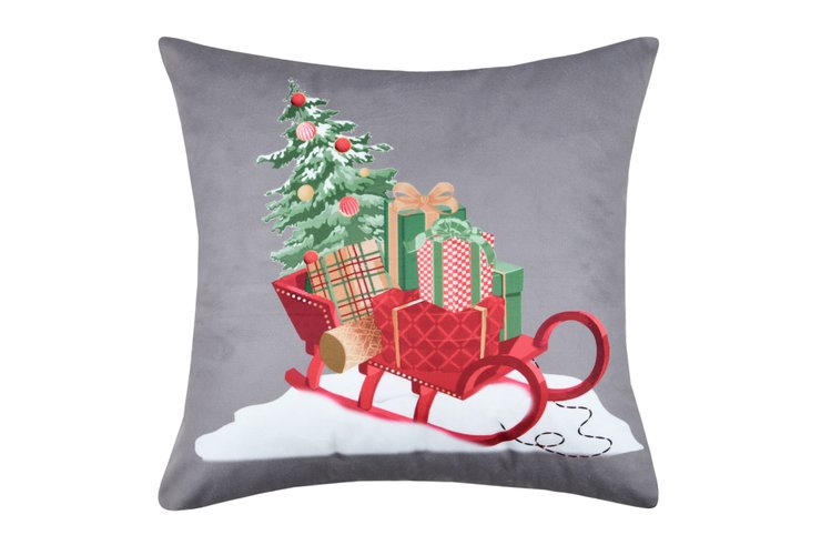 FANTASTIQUE COUSSIN TRAINEAU TAUPE 40X40CM