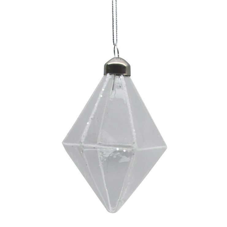 BOULE EN VERRE POLI FOME GEOMETRIQUE ALLONGEE 8CM