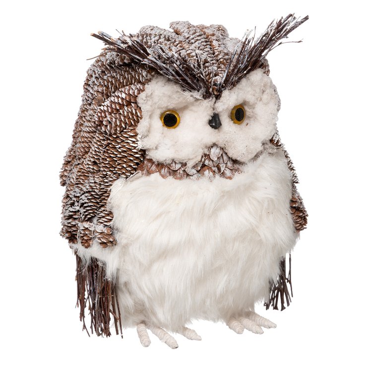 HIBOU POMME PIN H.43CM