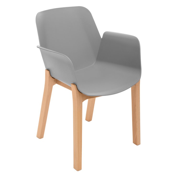 FAUTEUIL PIED BOIS GRIS ALBY