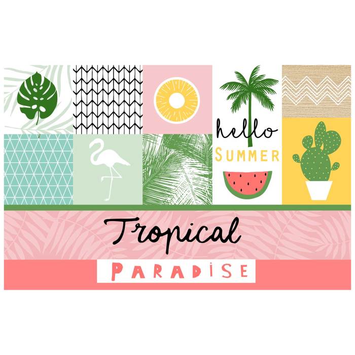 SET DE TABLE 28.5X43.5 CM PVC IMPRIME SWEET PARADISE