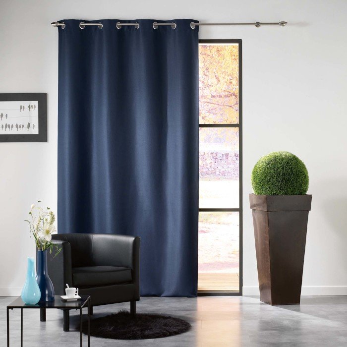 RIDEAU A OEILLETS 140X240CM MEZZO INDIGO