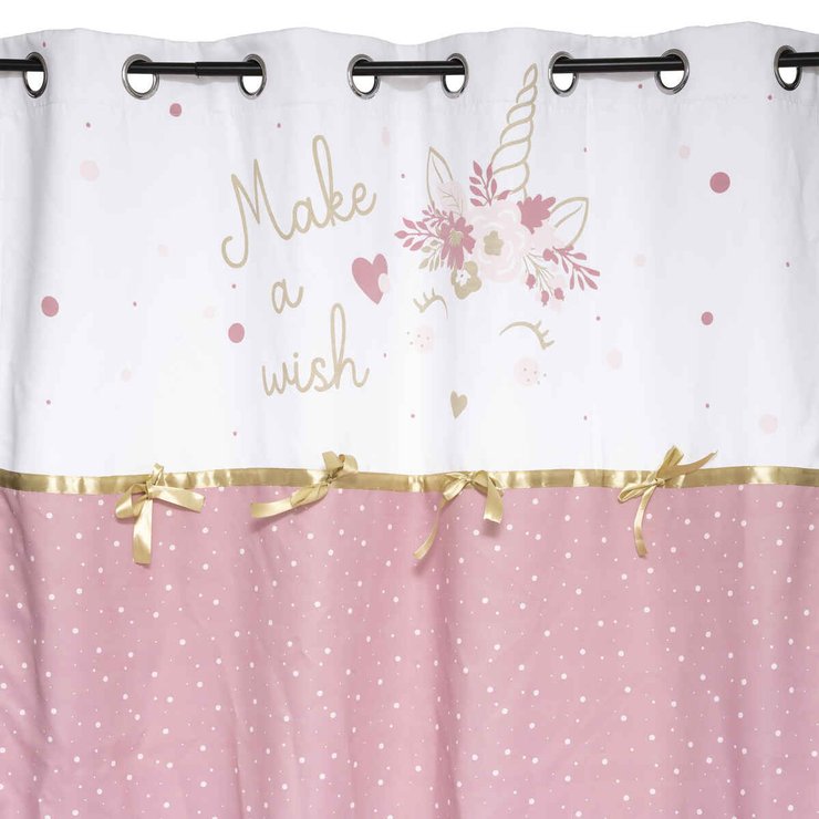 RIDEAU LICORNE RUBAN 140X260CM