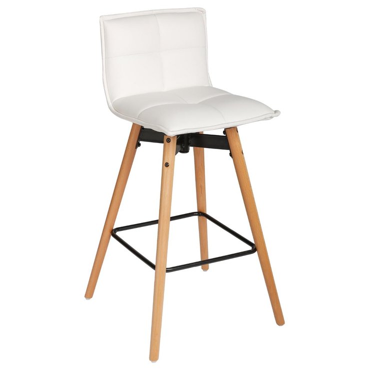 TABOURET BAR PU BLANC ATIEL