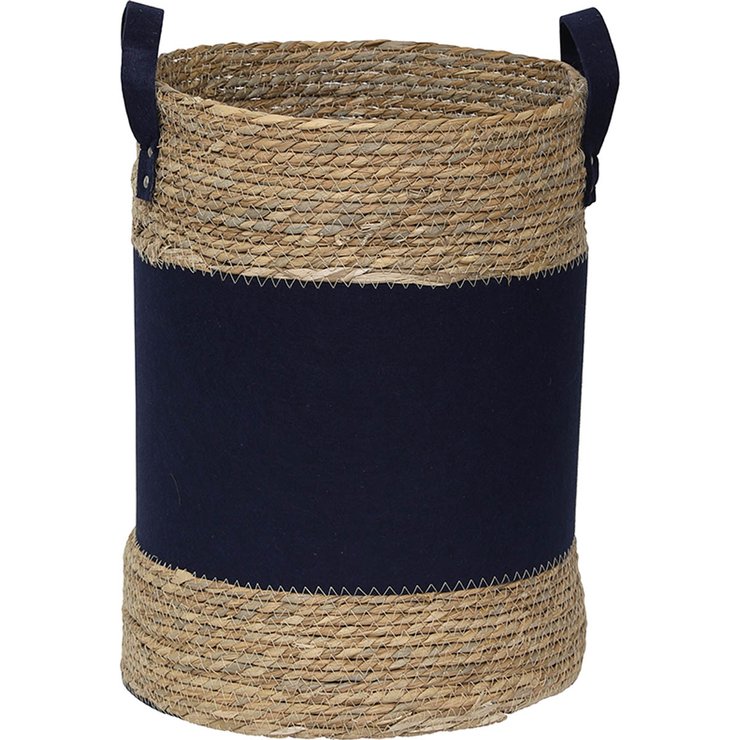 PANIERE FEUTRINE MATIERE VEGETALE D.45X34CM BLEU MARINE