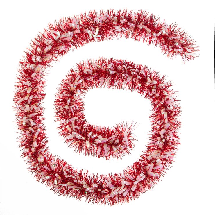 GUIRLANDE DE NOEL BOUCLETTE 100X7X2M ROUGE ARGENT