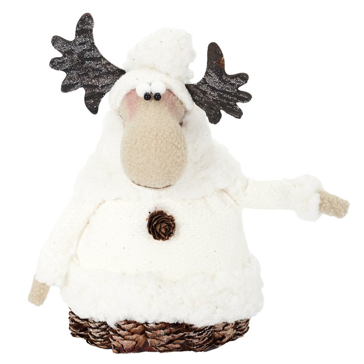 FIGURINE RENNE POMMES DE PIN H22CM