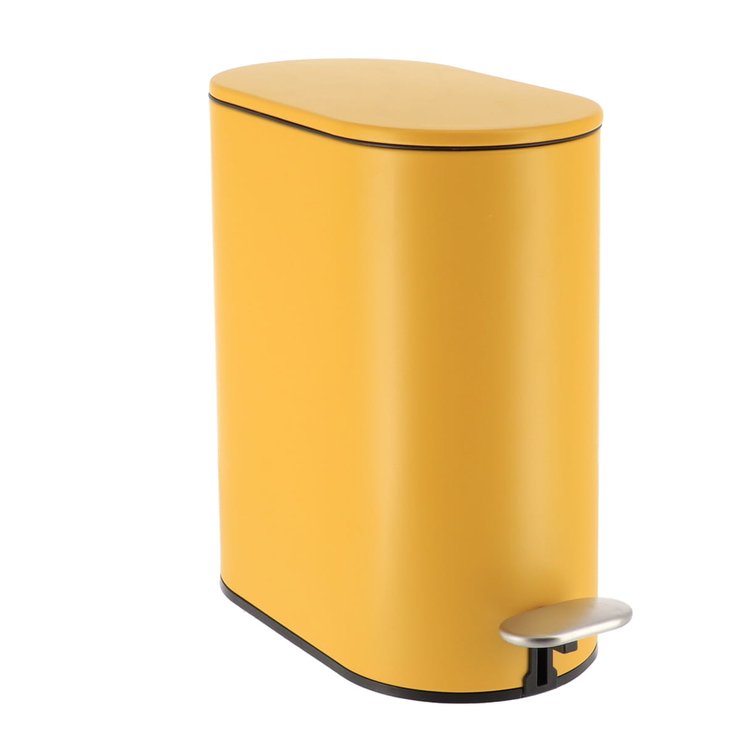 POUBELLE METAL OVALE 5L PEDALE OCRE