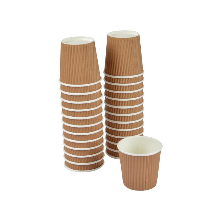 SET 25 GOBELETS EXPRESSO 12CL PAROI ISOLANTE ONDULEE
