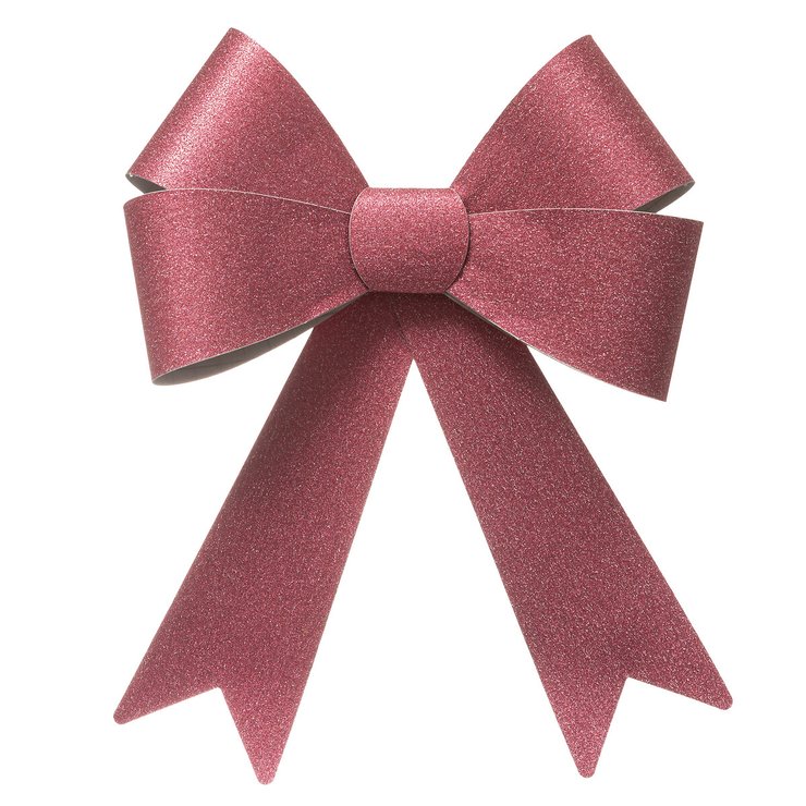 NOEUD PAILLETTE 30X19CM ROSE ROUGE