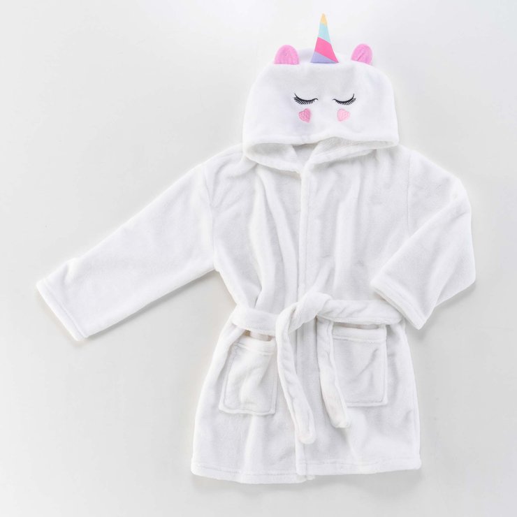 PEIGNOIR ENFANT FLANELLE UNIE BRODEE ZOELIE