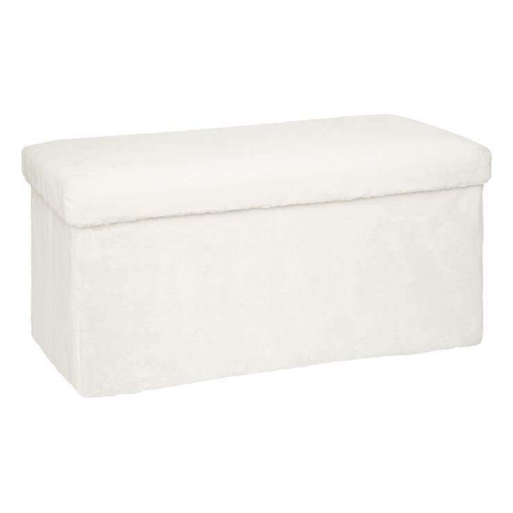 POUF PLIABLE DOUBLE FOURRURE EZZIO BLANC