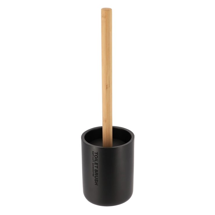 BROSSE WC POLYRESINE NOIR MAT BAMBOU