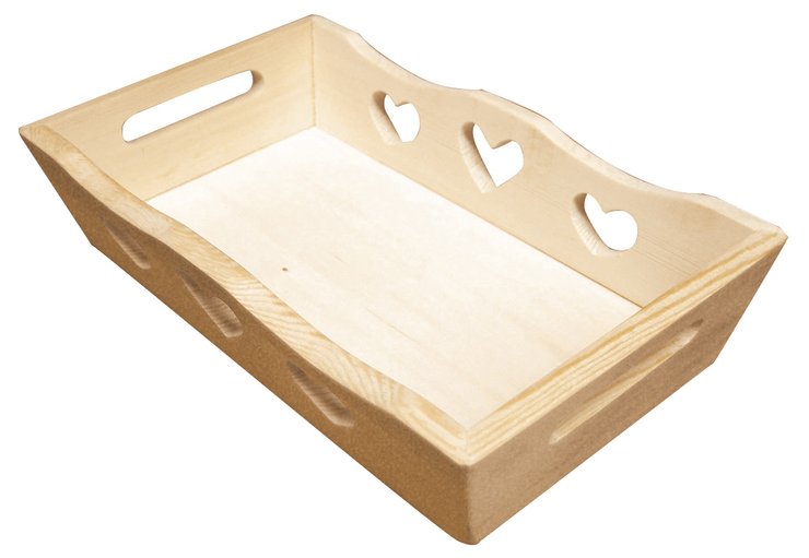 PLATEAU BOIS DECOUPE COEURS 22 X 13 X 5 CM